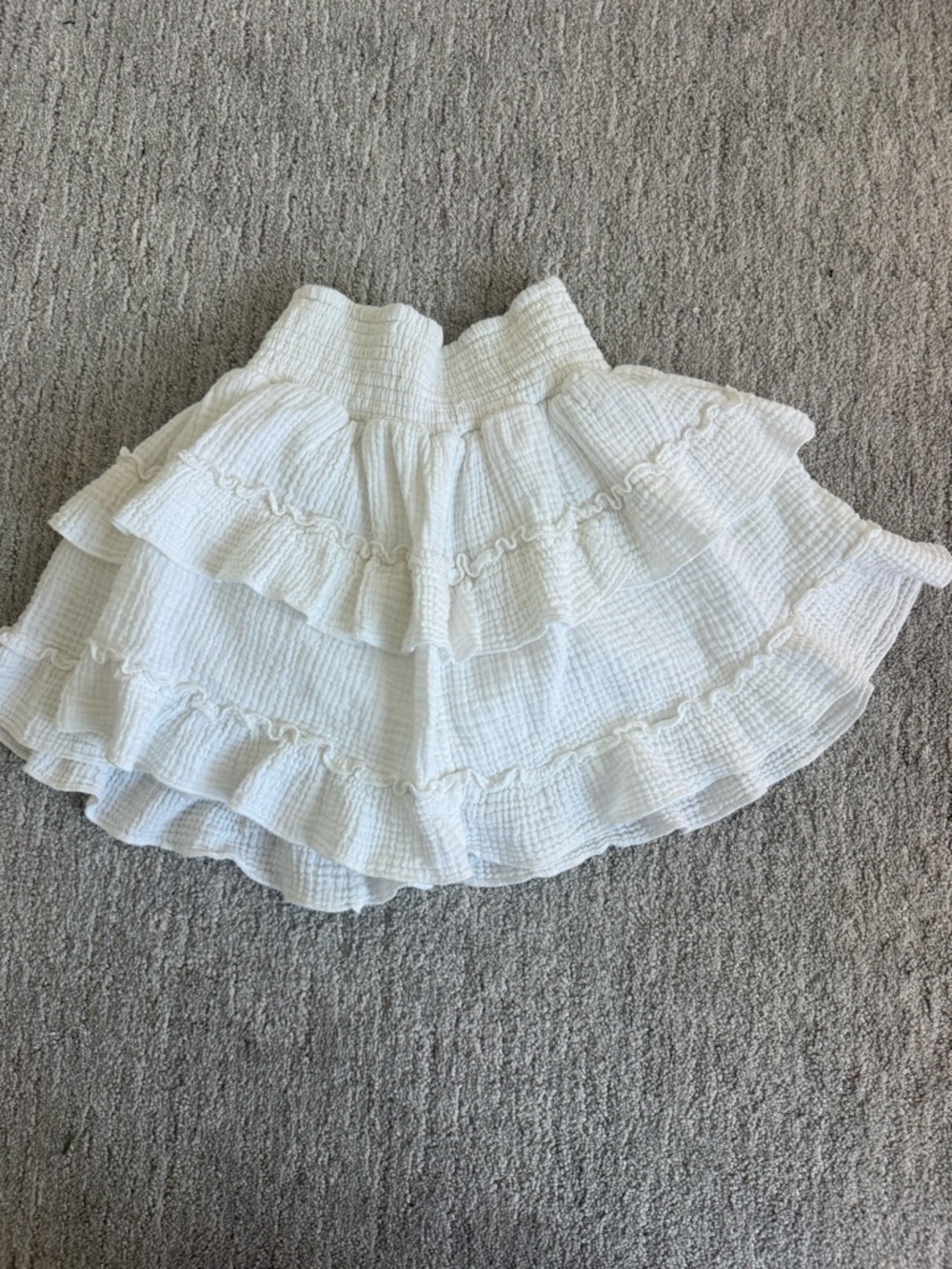 Ocean Drive White Tiered Ruffle Skater Skirt